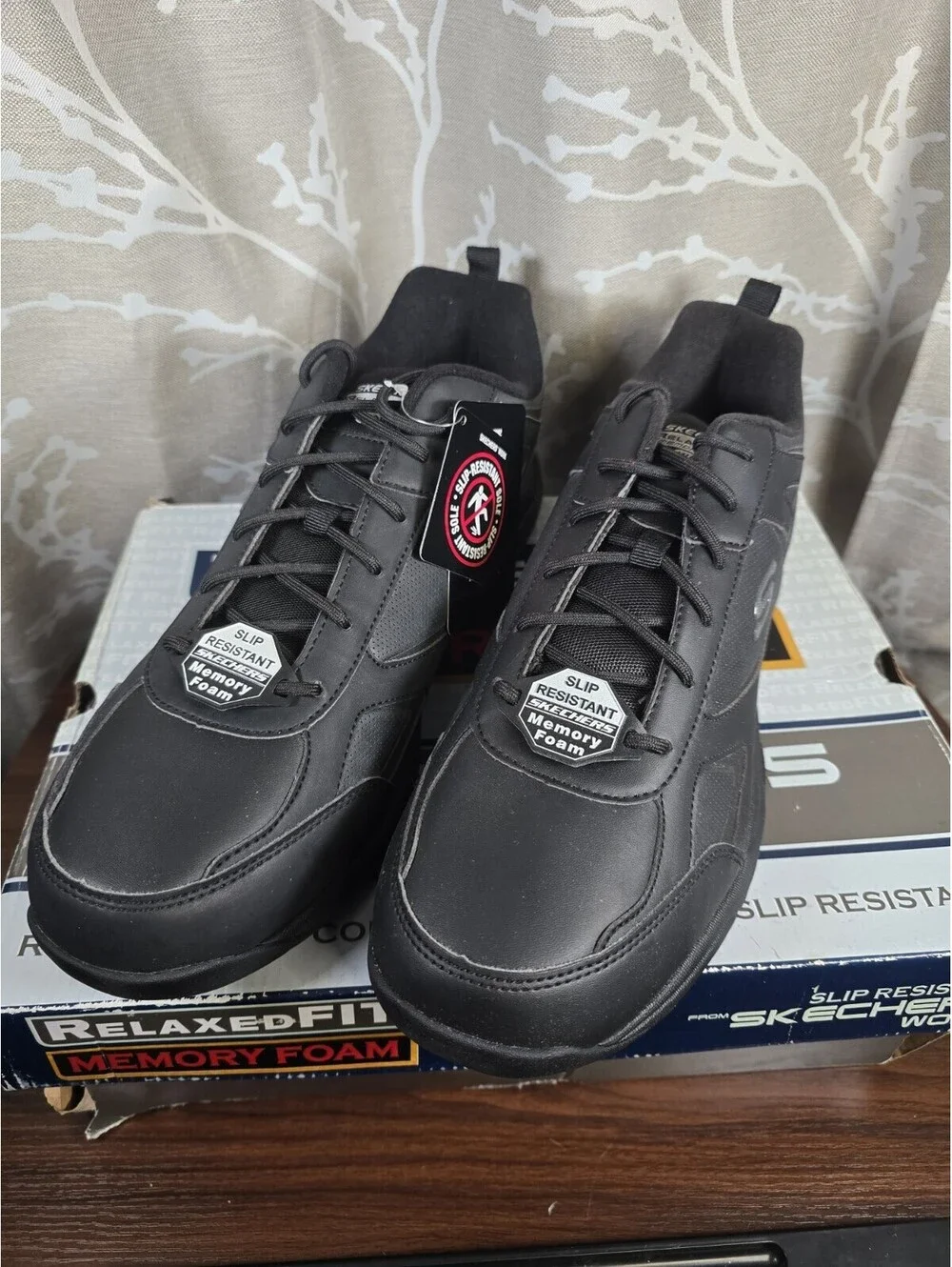 Skechers Size 15 Men's Relaxed Fit: Dighton SR Work Shoe Style 77111 BLK